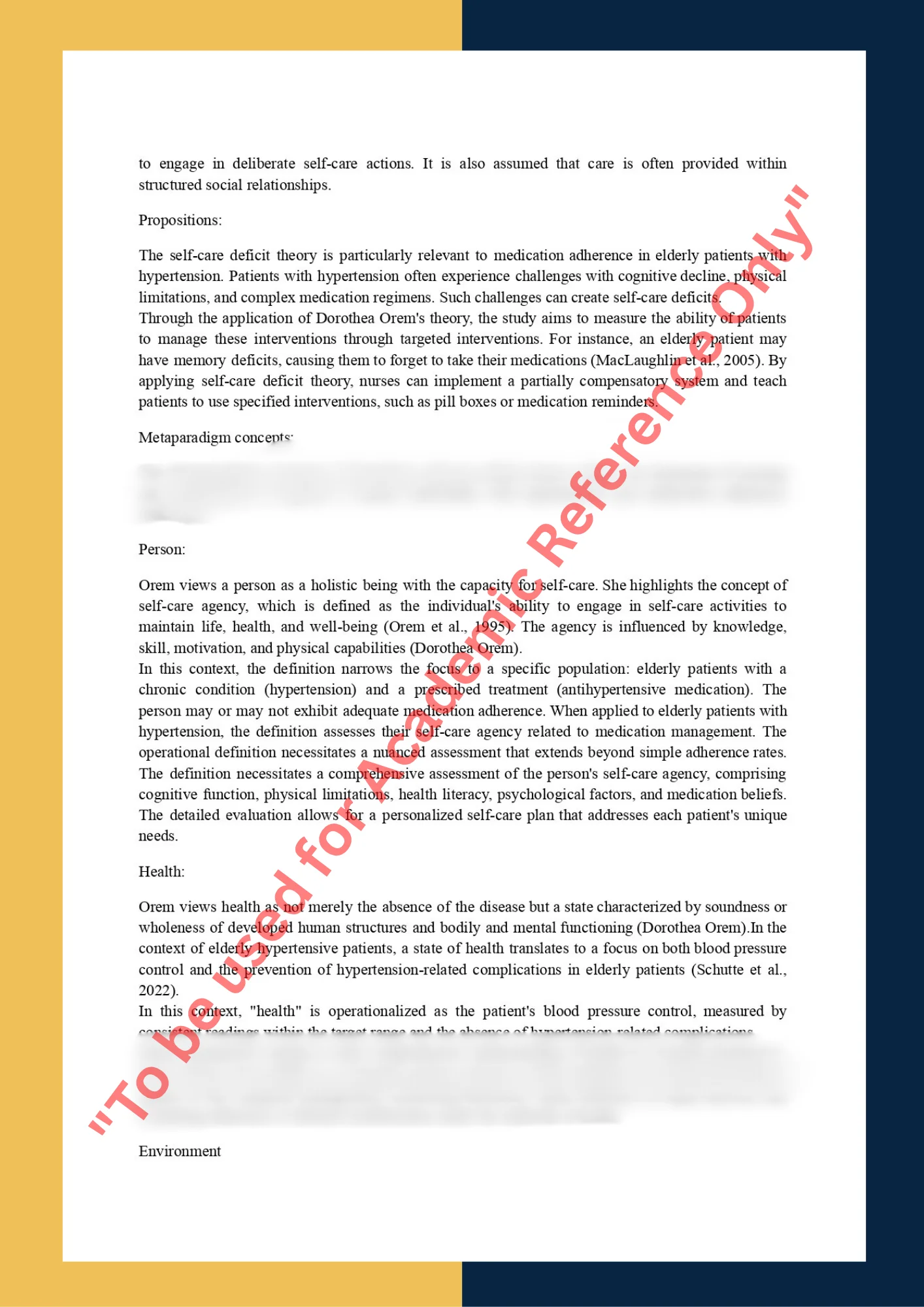 Assignment sample solution of course NUR622 - Master Nursing Program 5